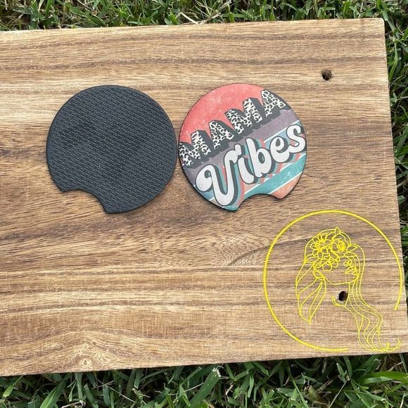 Mama Vibes Retro Car Coasters 2 Pack - Picture 5 of 8